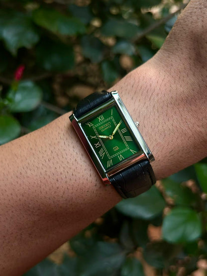 Seiko Slim Tank Quartz  Green Unisex Watch