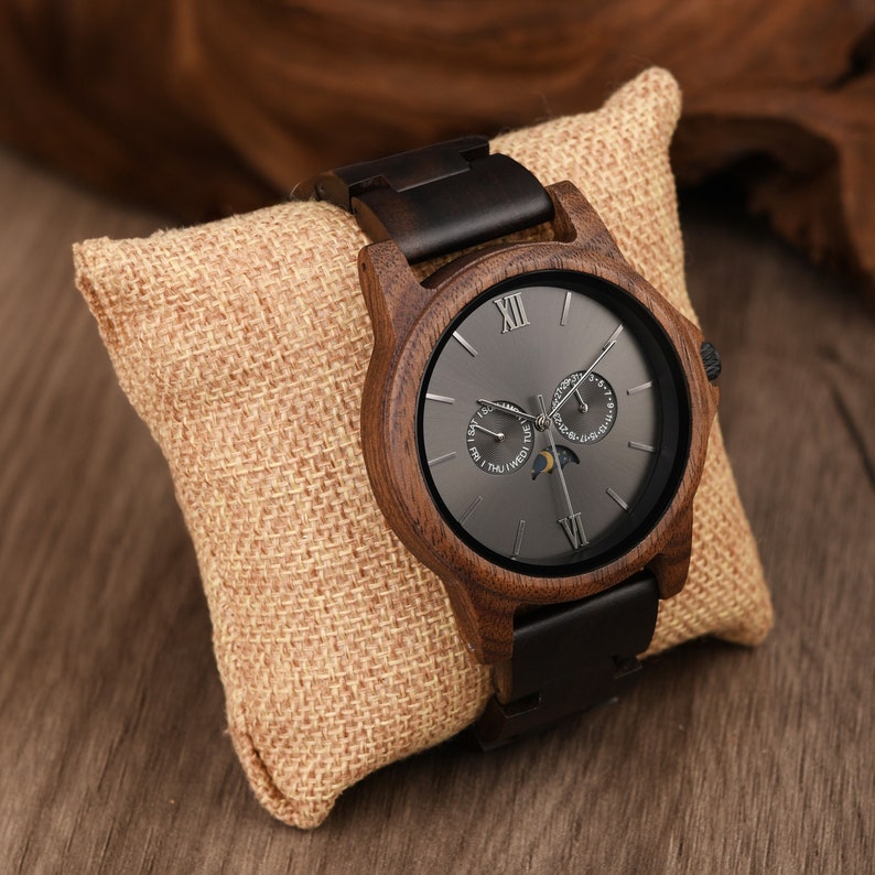 Two Tone Color Wooden Men's Watch