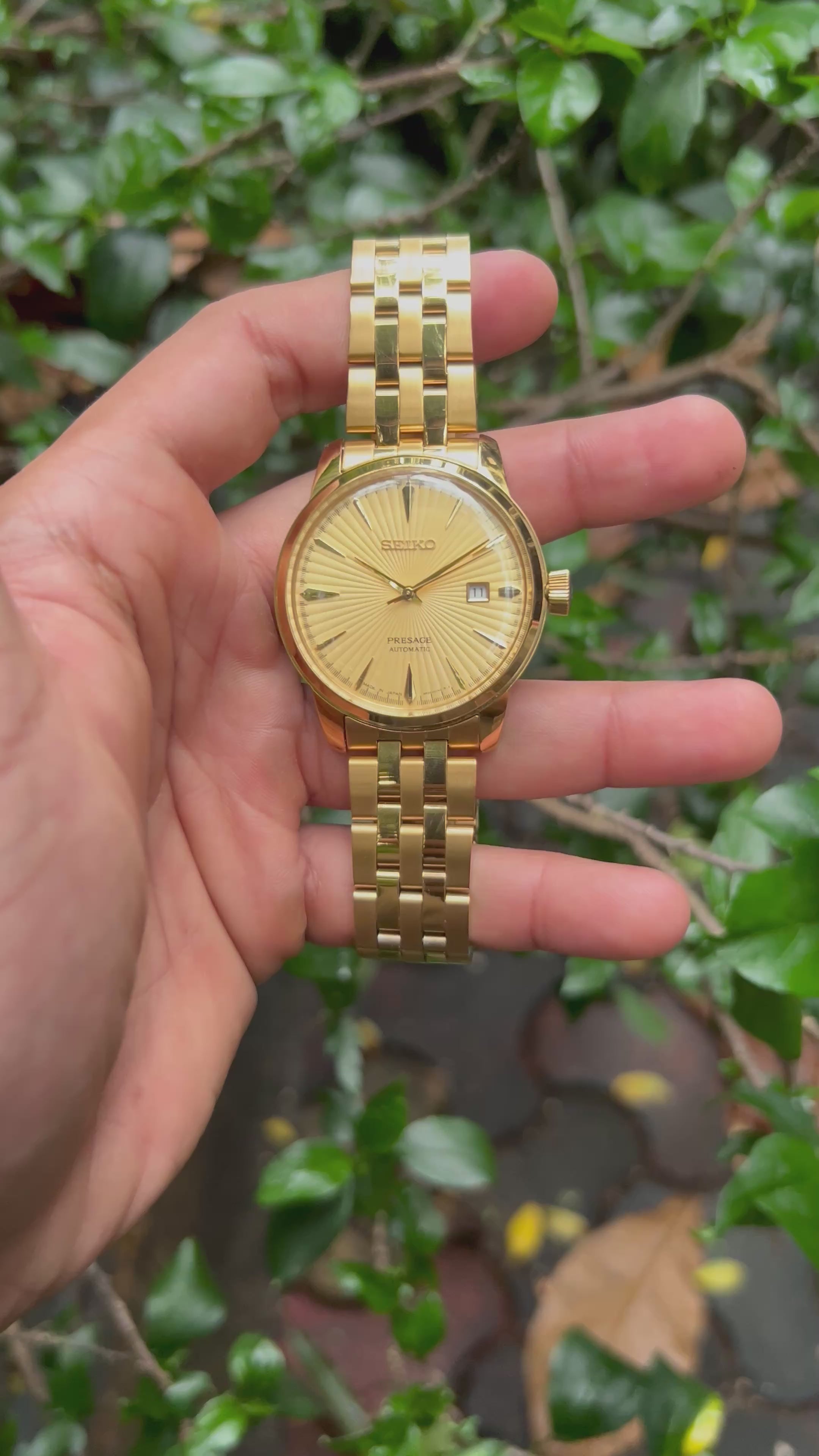 Seiko Presage Cocktail Gold Sunray Automatic Mod