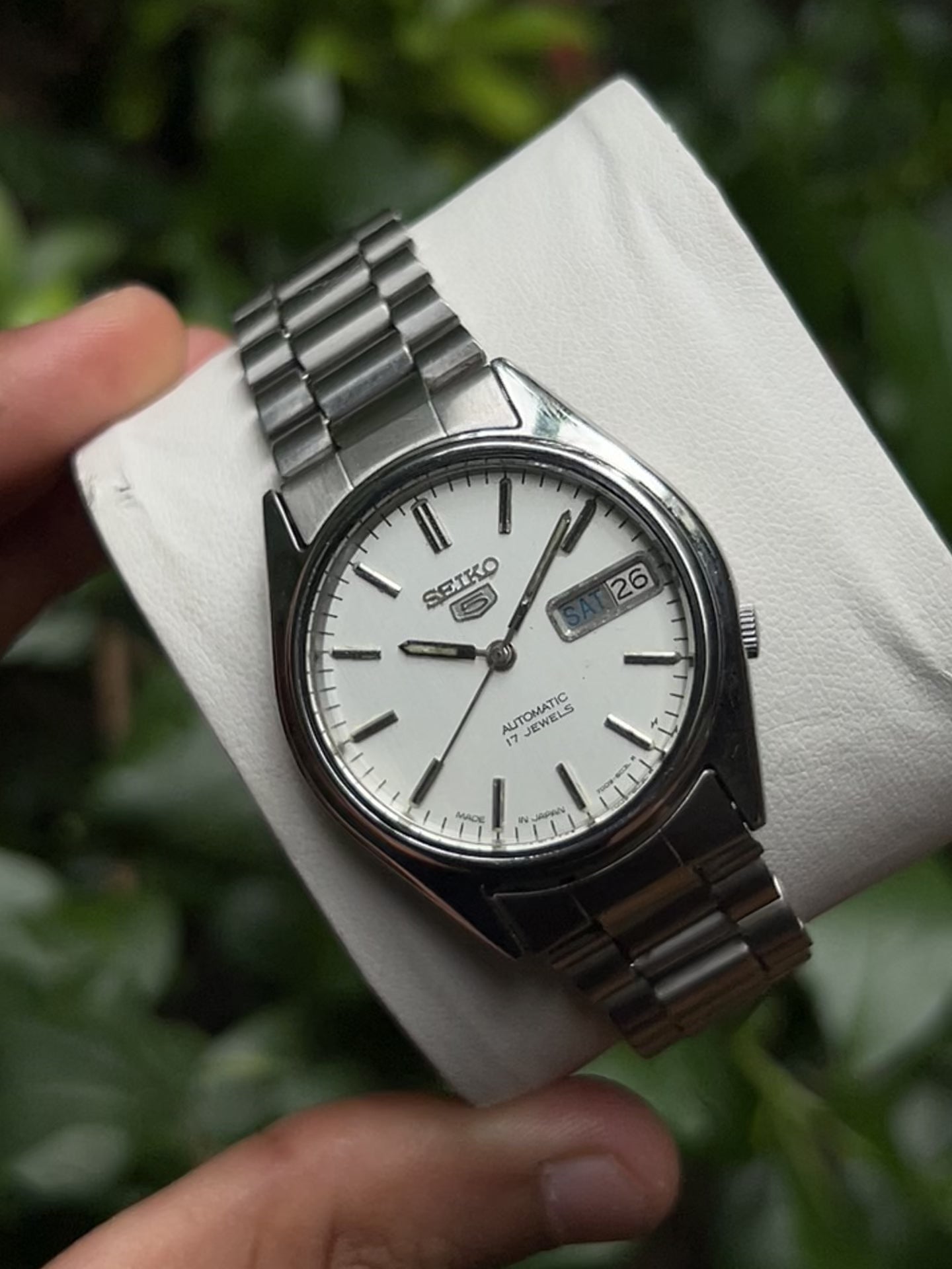Seiko 5 Vintage 1985 White Dial Automatic Watch