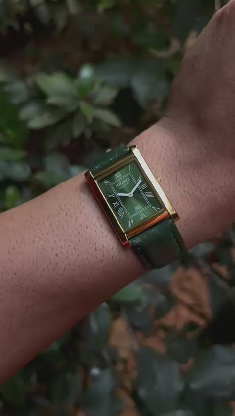 Seiko Vintage Rectangular "Forest Green" Edition