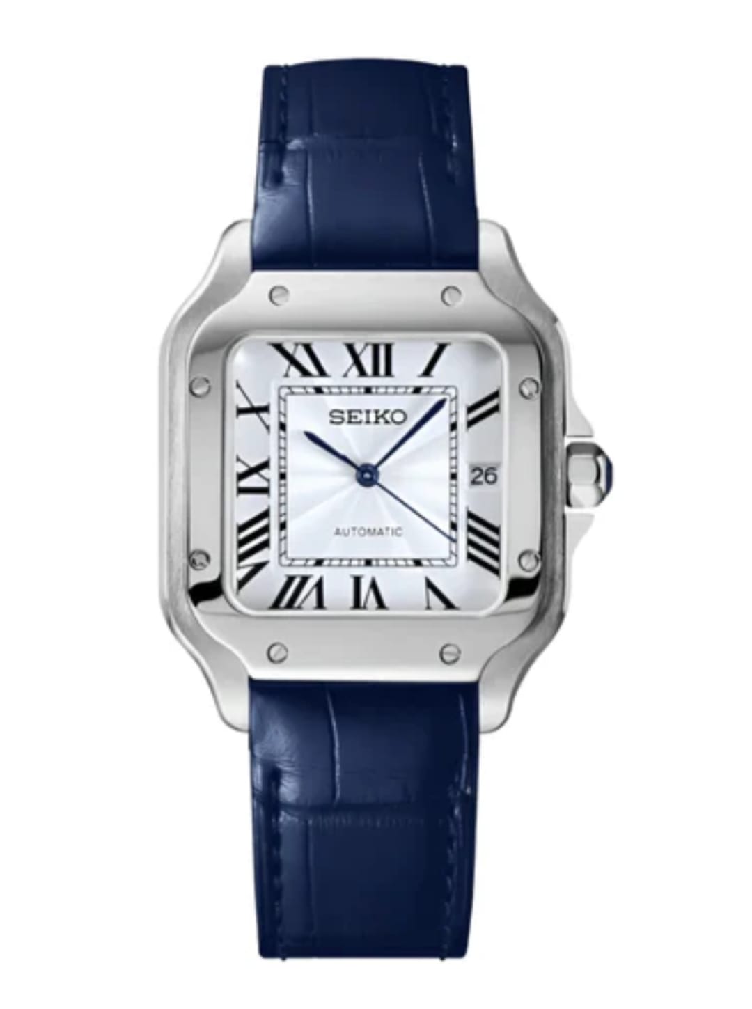 Seiko Santos |  White  Blue  Leather